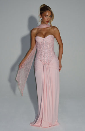 Carina | Strapless Maxi Dress - Blush