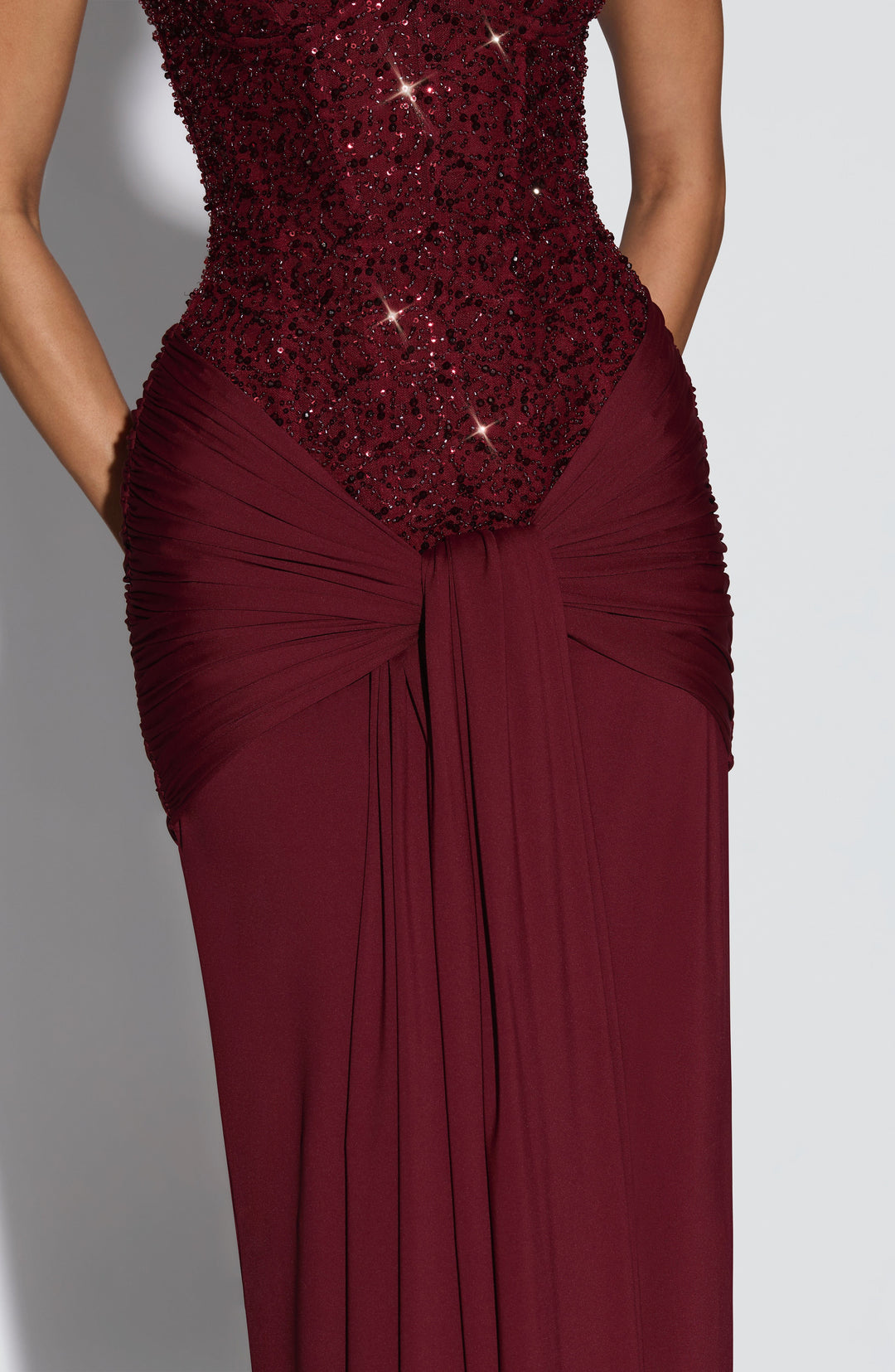 Carina | Strapless Maxi Dress - Burgundy