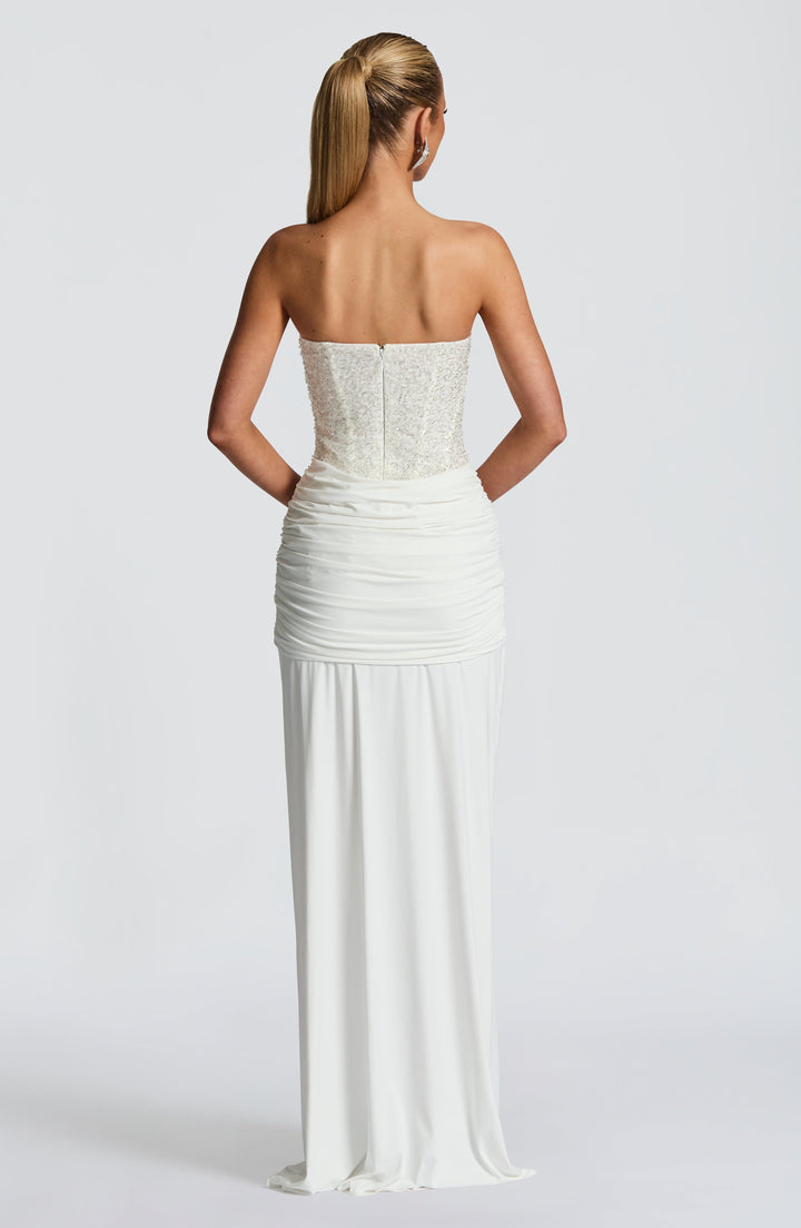Carina | Strapless Maxi Dress - Ivory