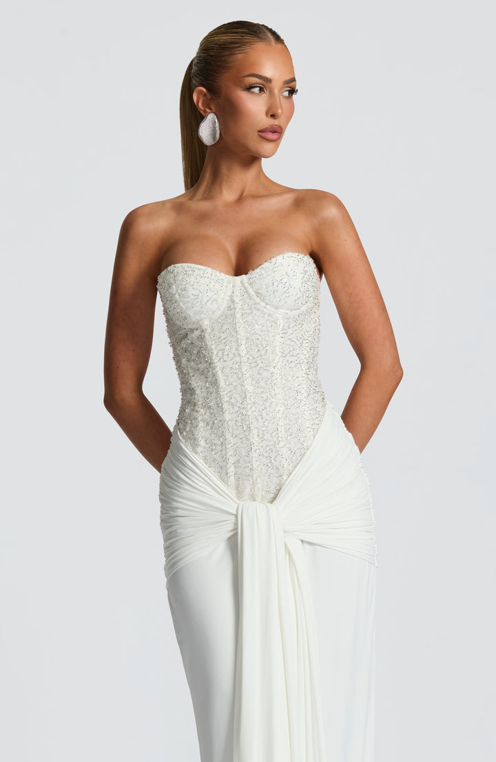 Carina | Strapless Maxi Dress - Ivory