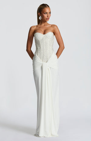 Carina | Strapless Maxi Dress - Ivory