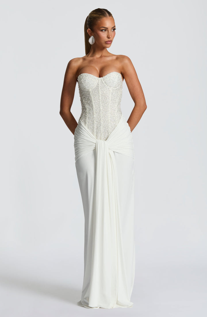 Carina | Strapless Maxi Dress - Ivory