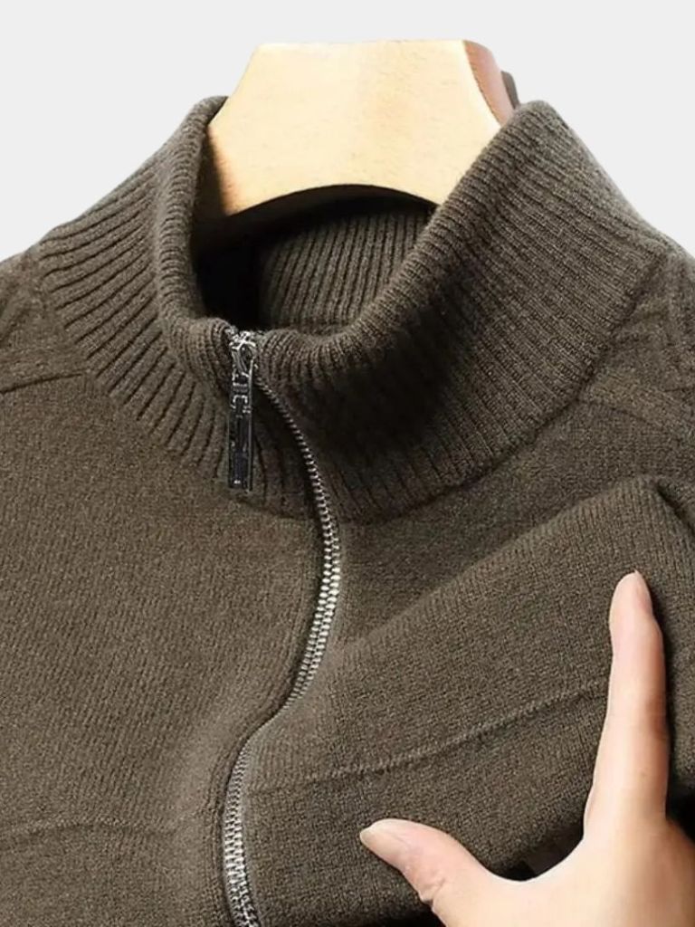 Valcrest | Cashmere Zip Turtleneck Sweater