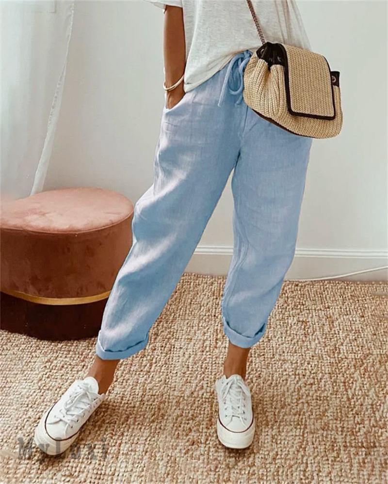 Charlotte | Cotton Linen Trousers