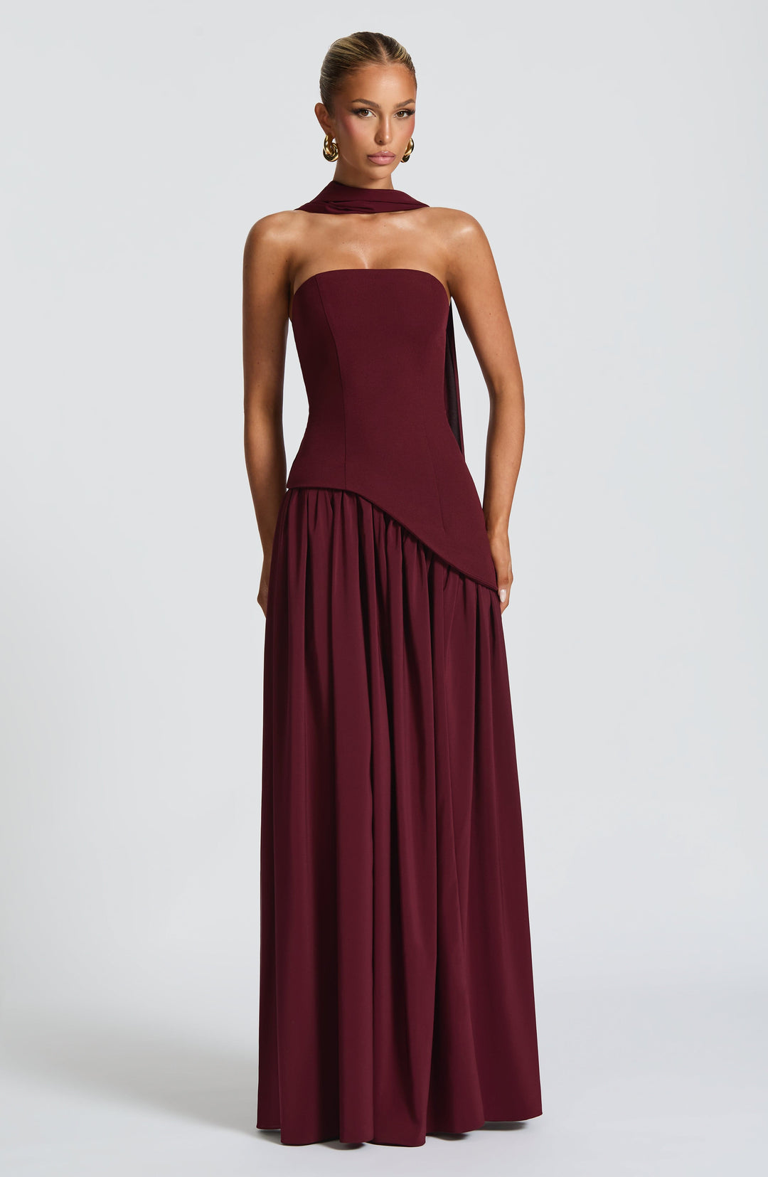 Elara | Sculpted Halter Maxi Dress