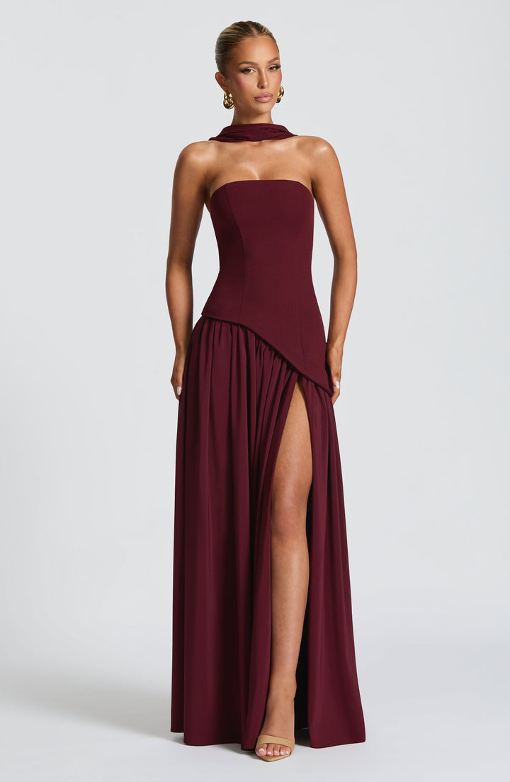 Elara | Sculpted Halter Maxi Dress