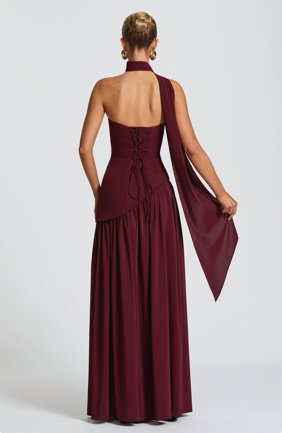 Elara | Sculpted Halter Maxi Dress