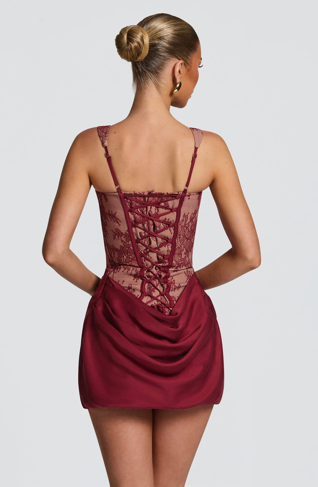 Sequin | Mini Dress - Burgundy Lace