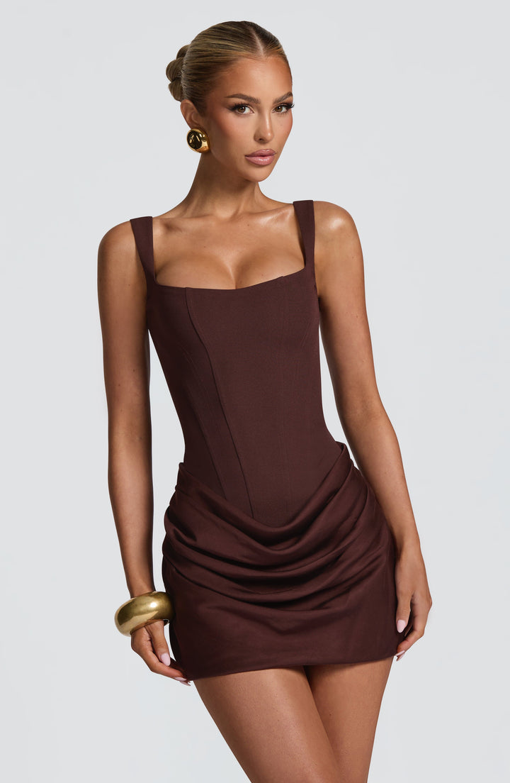 Sequin | Mini Dress - Plum Brown