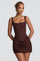 Sequin | Mini Dress - Plum Brown