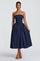 Darla | Strapless Midi Dress - Navy