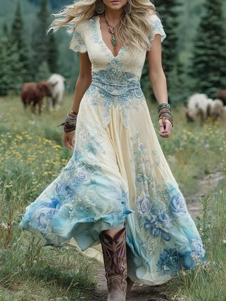 Lavira | Gradient Floral Maxi Dress