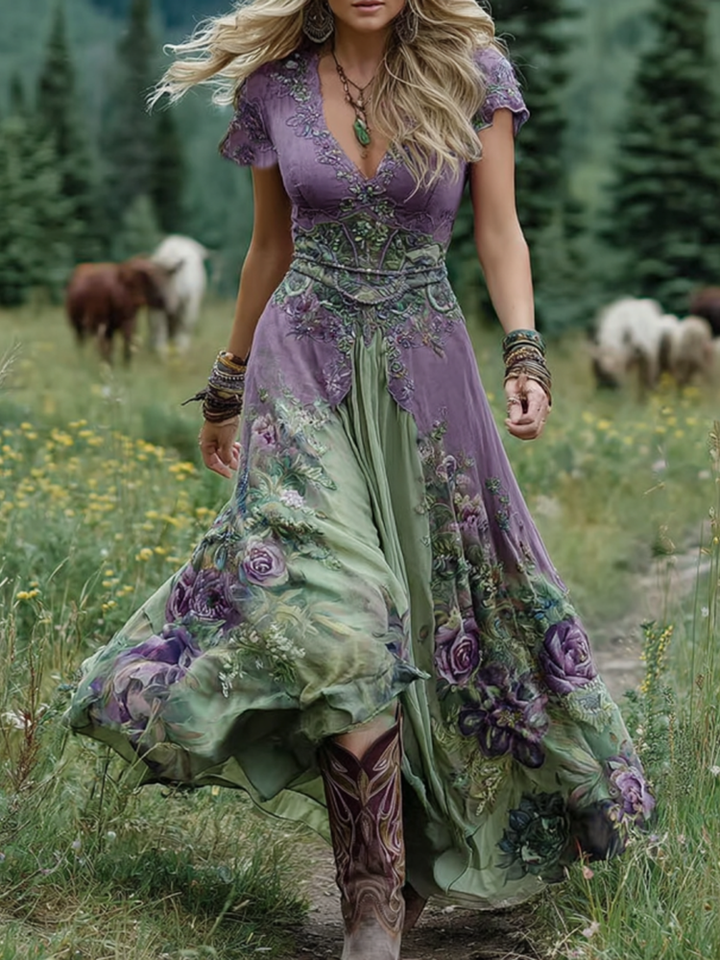 Lavira | Gradient Floral Maxi Dress