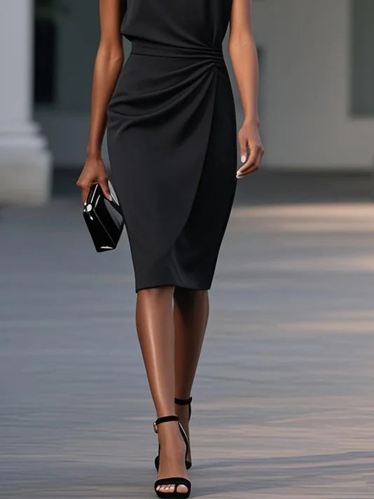 María | Chic Draped Midi Dress