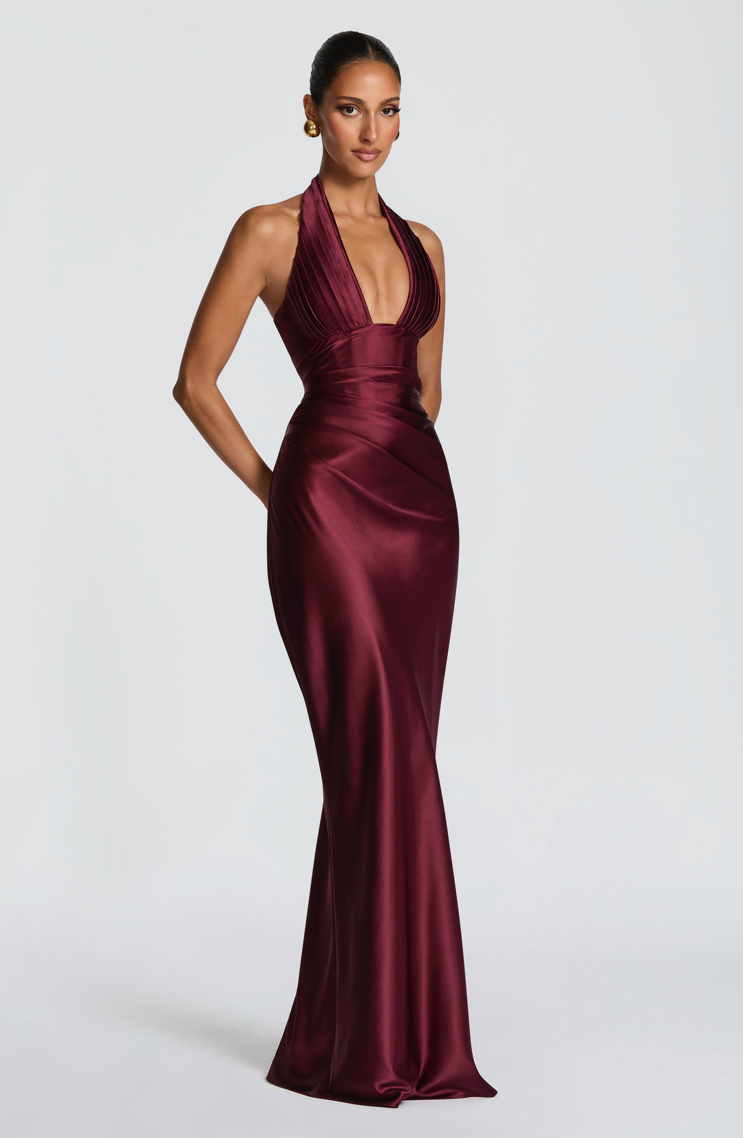 Elowen | Halter Maxi Dress - Cherry Lacquer