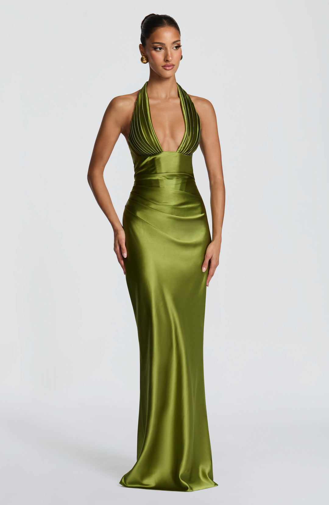 Elowen | Halter Maxi Dress - Olive