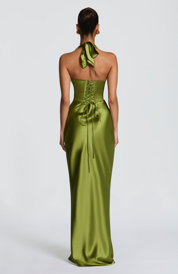 Elowen | Halter Maxi Dress - Olive