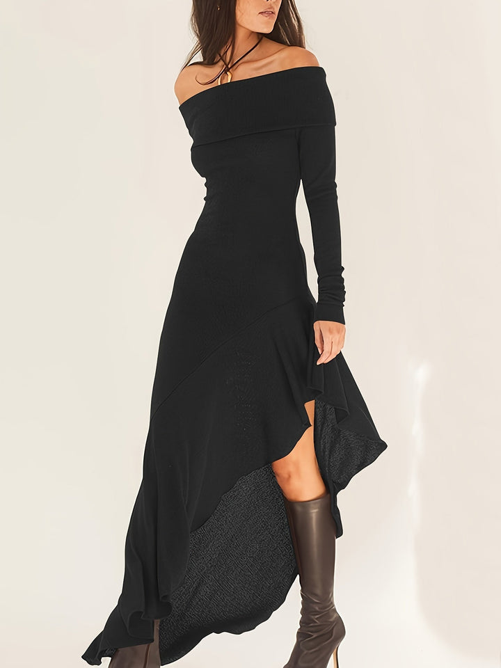 Soeraha | Off-Shoulder Ruffle Bodycon Dress