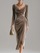 Sylvana | Draped Velvet Midi Dress