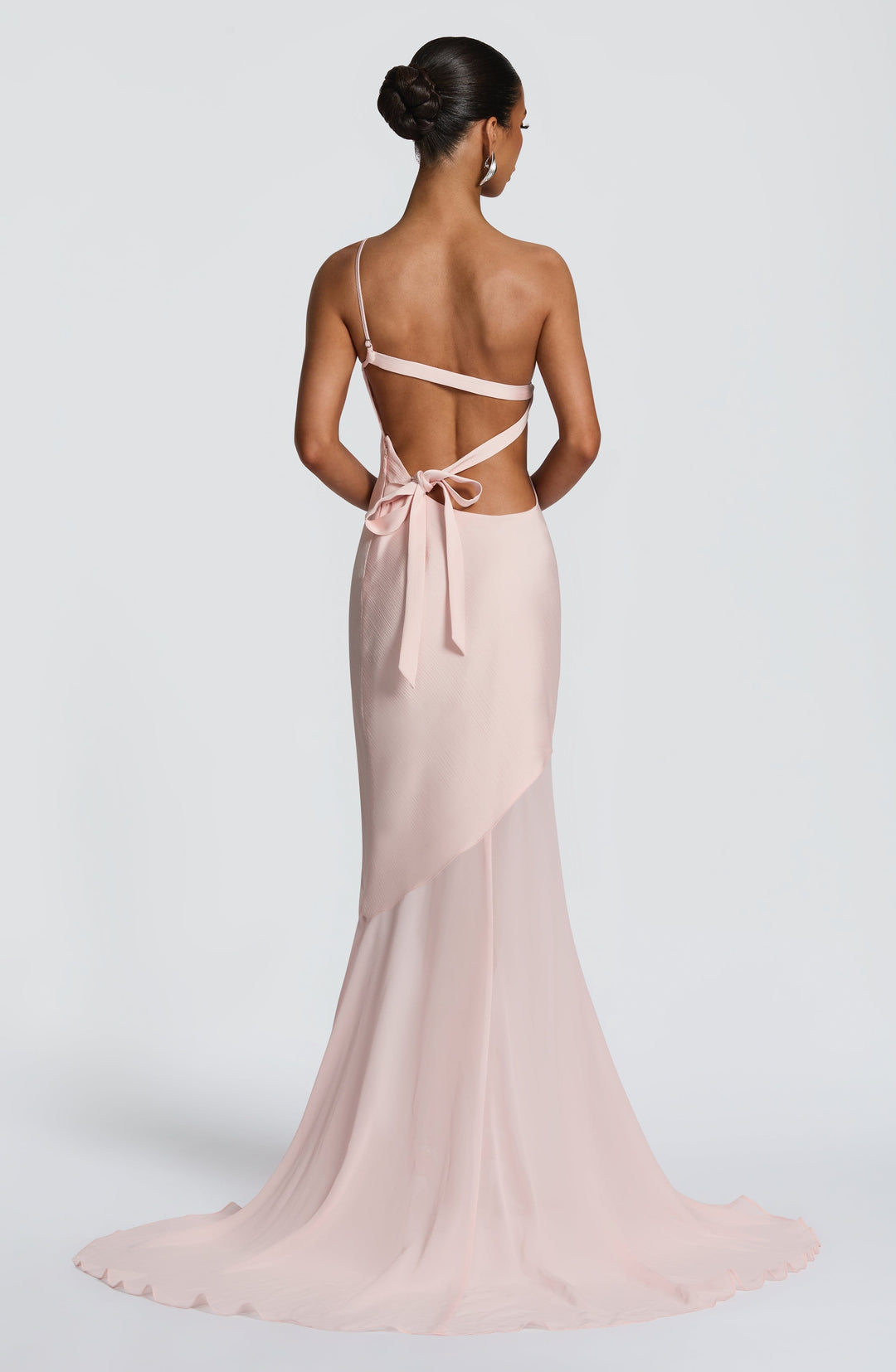 Fable | One-Shoulder Fishtail Gown - Blush