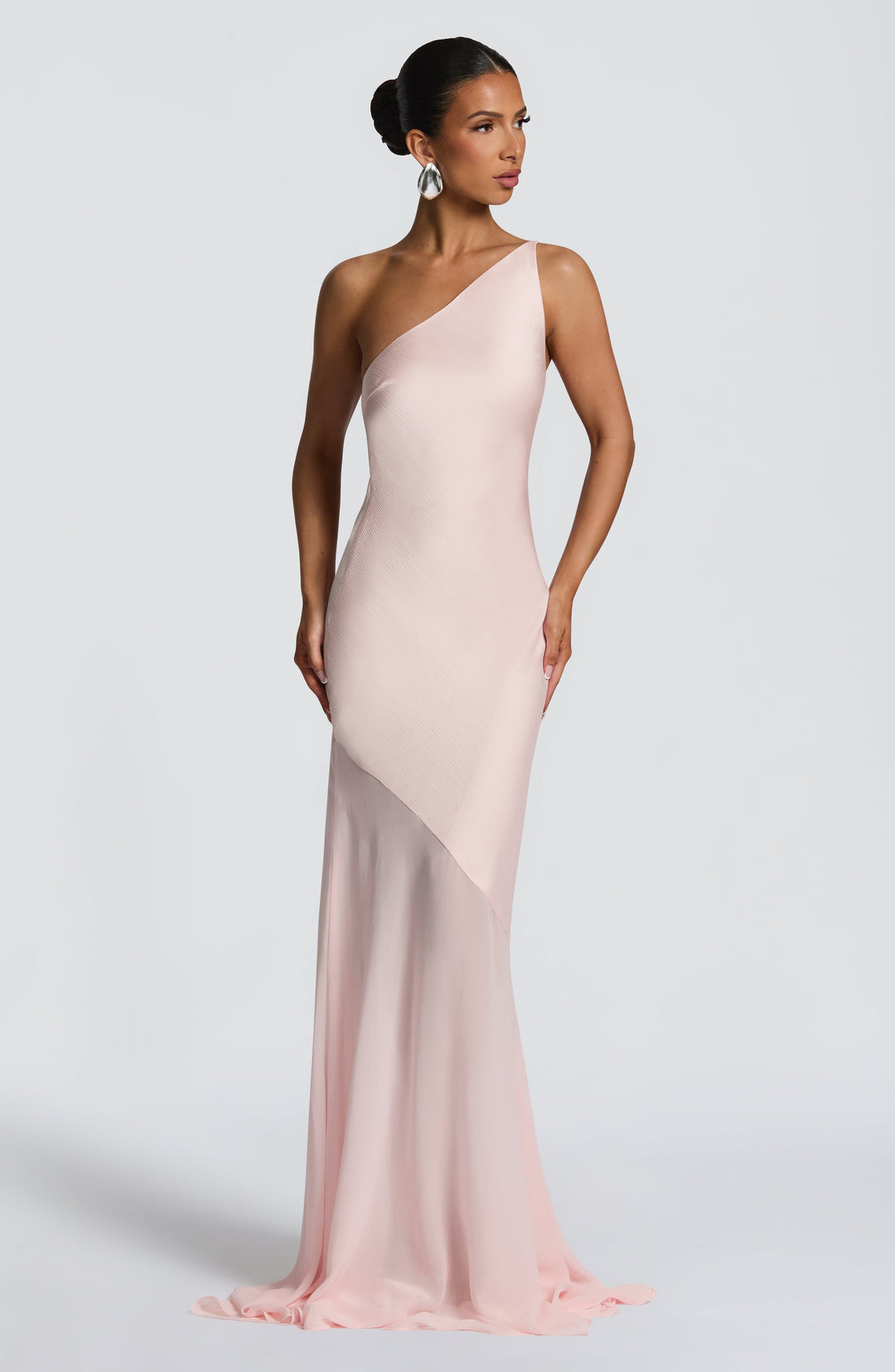Fable | One-Shoulder Fishtail Gown - Blush