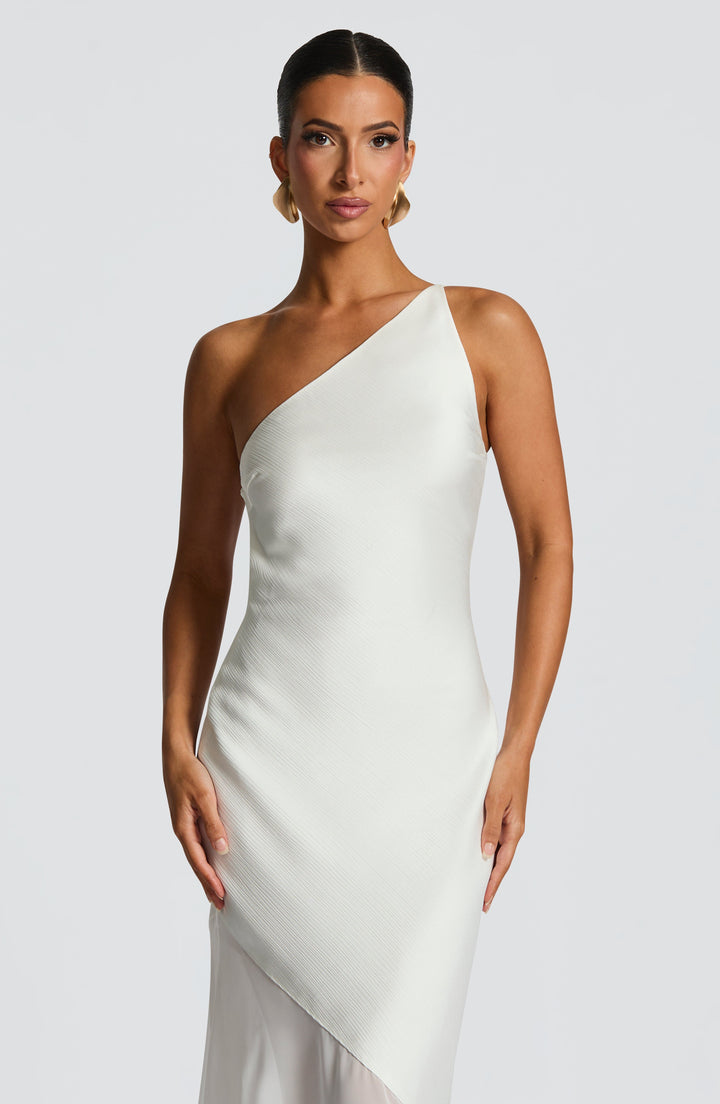 Fable | One-Shoulder Fishtail Gown - Ivory