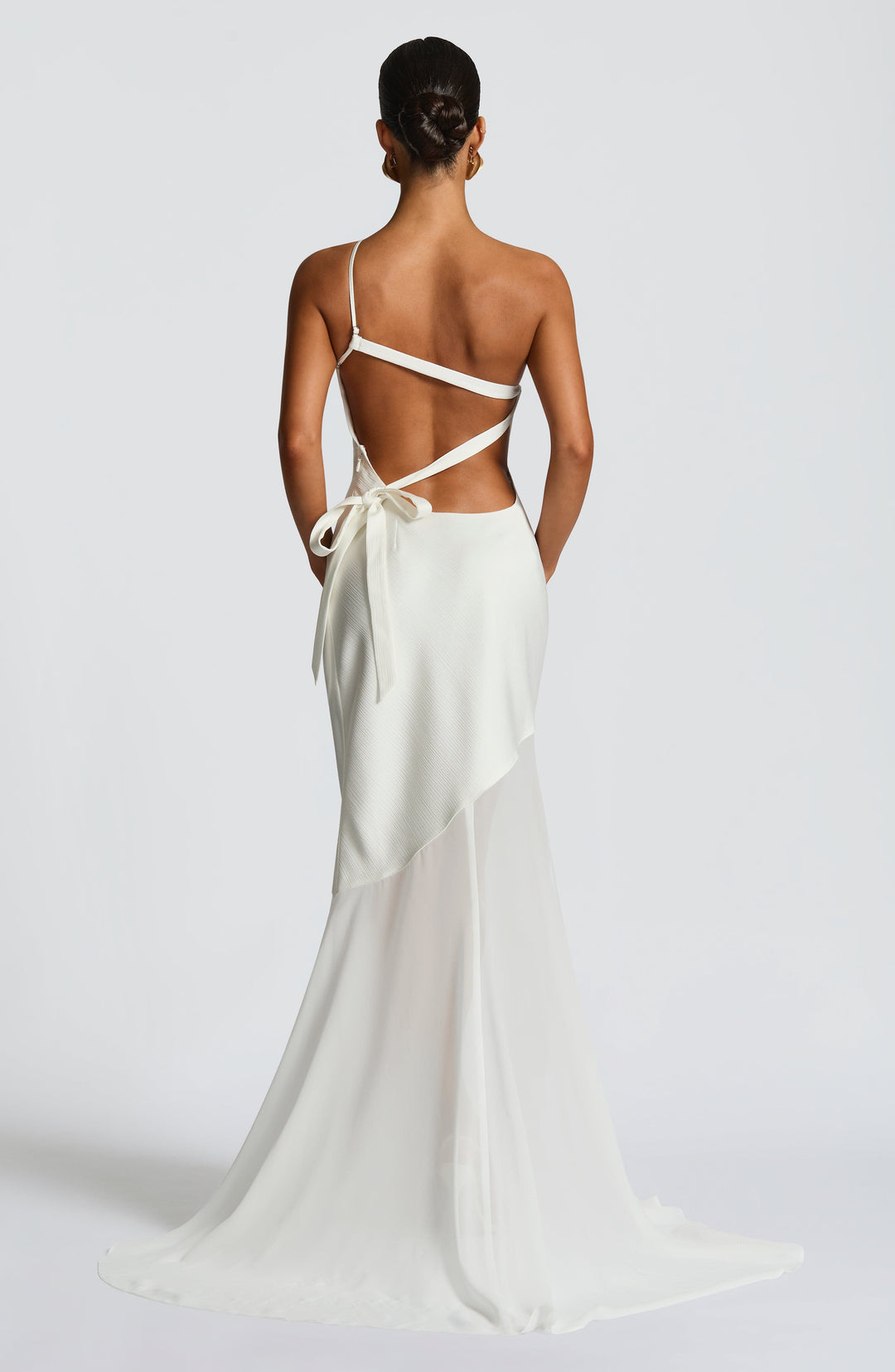 Fable | One-Shoulder Fishtail Gown - Ivory