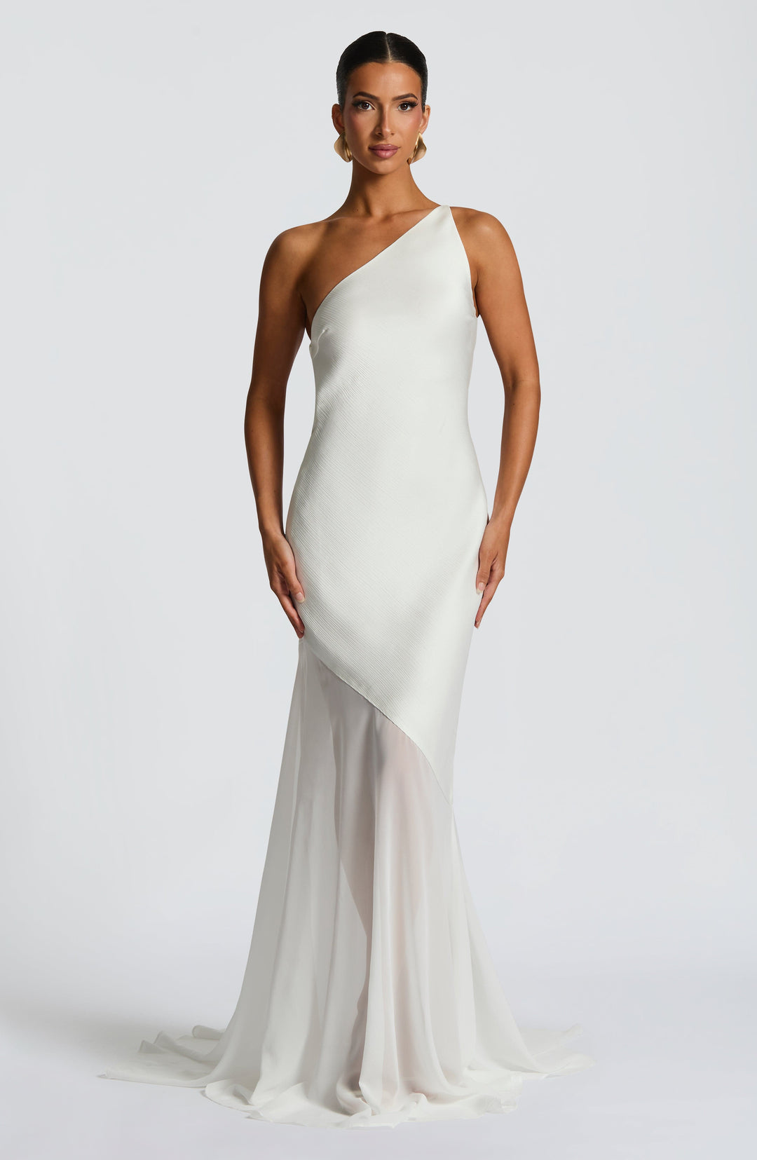 Fable | One-Shoulder Fishtail Gown - Ivory