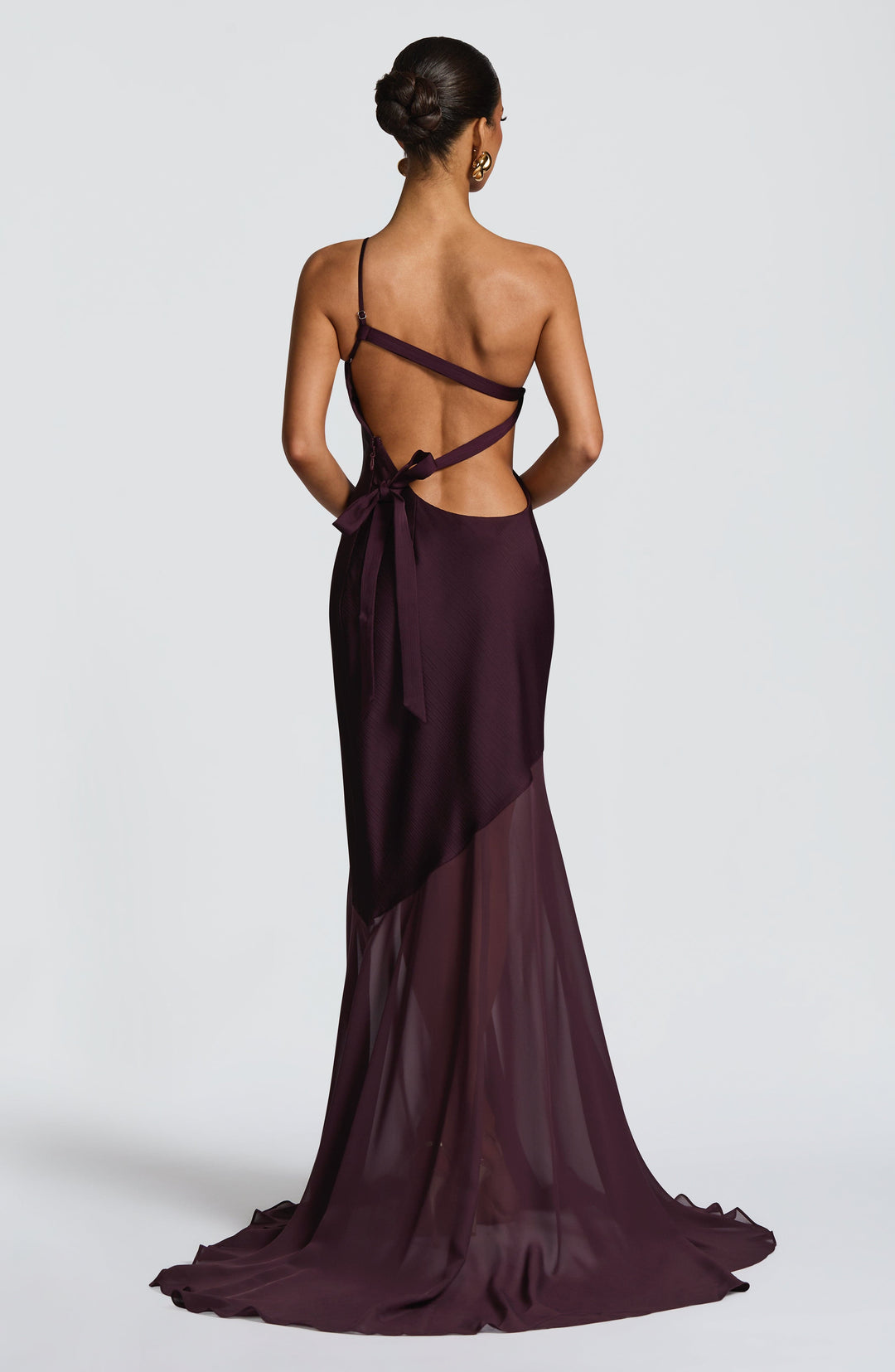 Fable | One-Shoulder Fishtail Gown - Plum