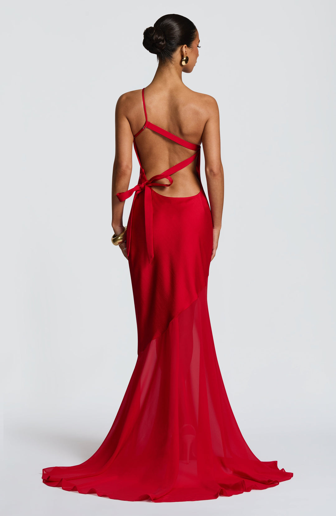 Fable | One-Shoulder Fishtail Gown - Red