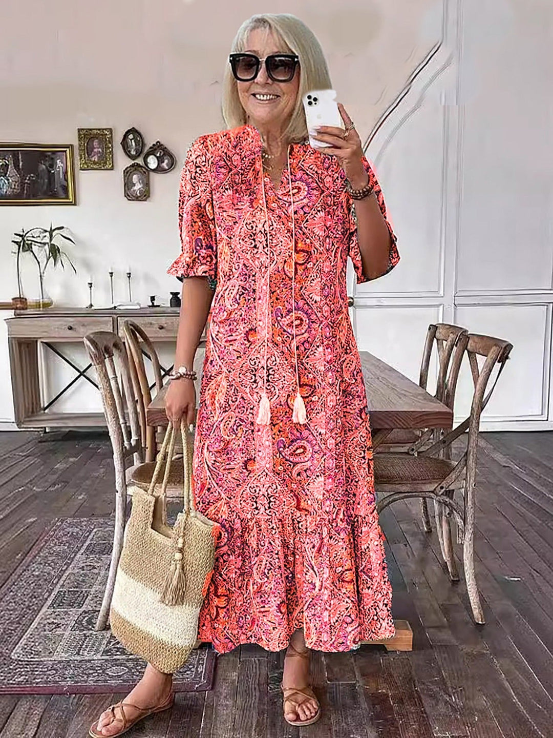 Gene | Boho Grace Midi Dress