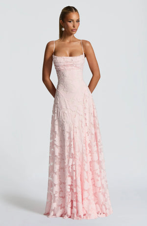 Cristina | Flowing Elegance Maxi Dress - Powder Pink