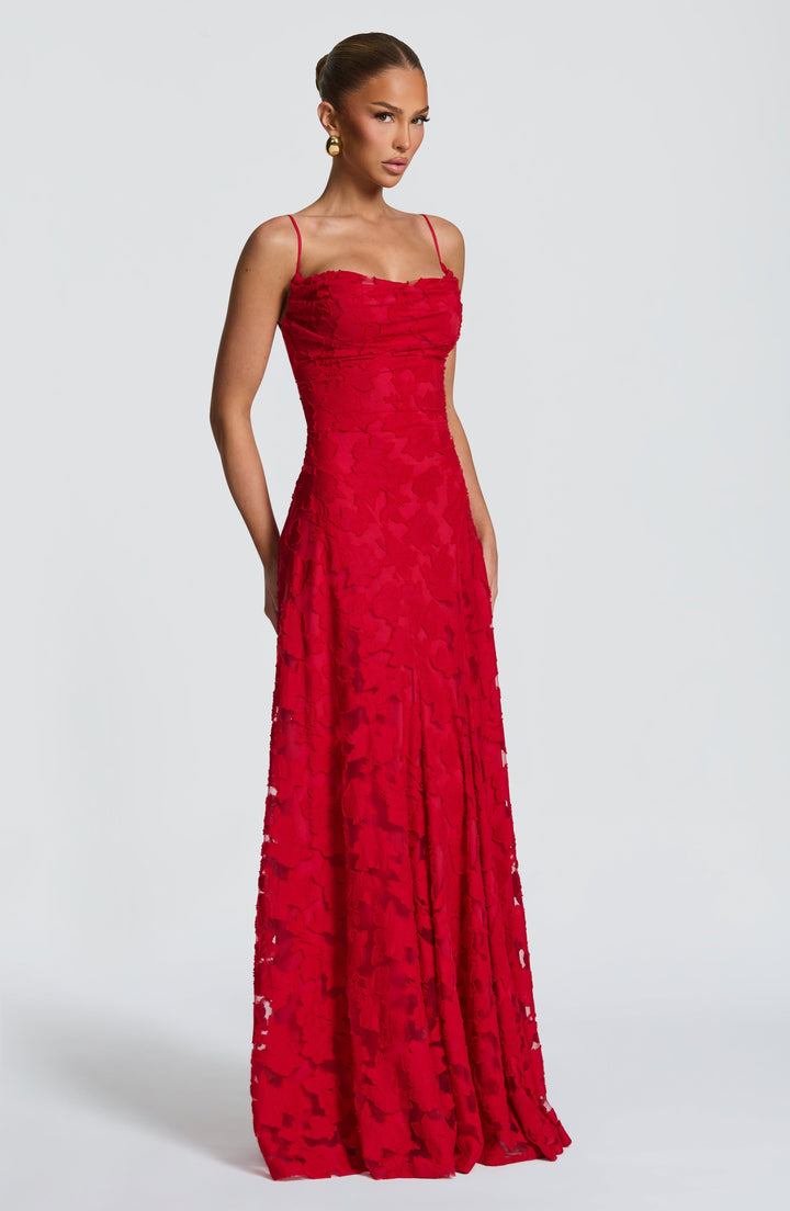Francis | Floral Maxi Dress - Red