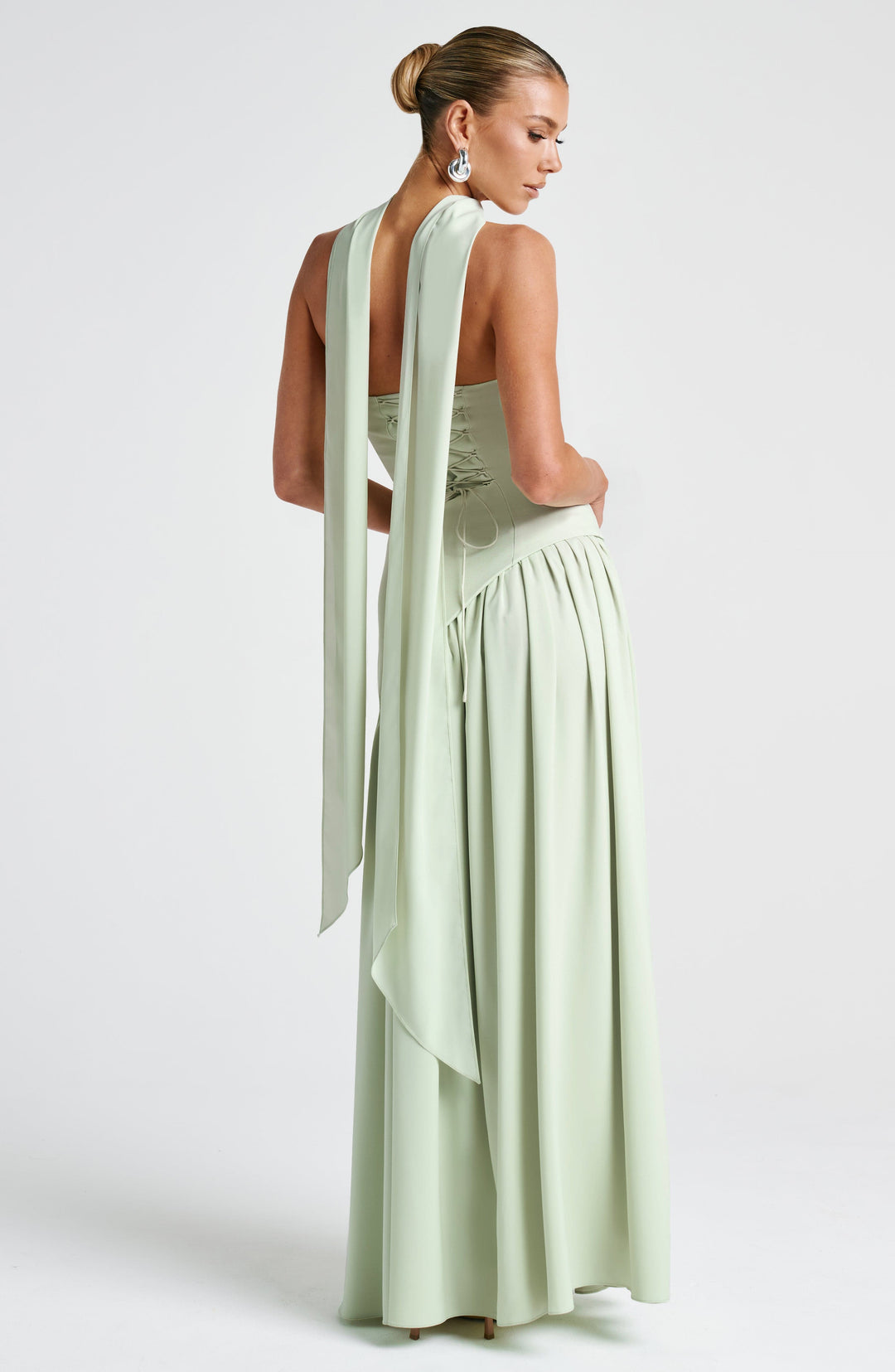 Elara | Sculpted Halter Maxi Dress
