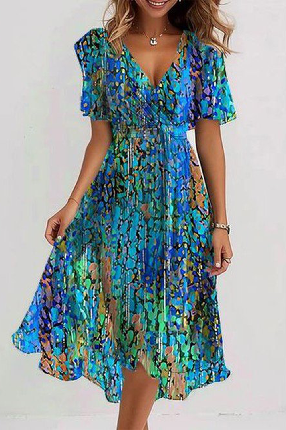 Lyara | Breezy Blue Midi Dress