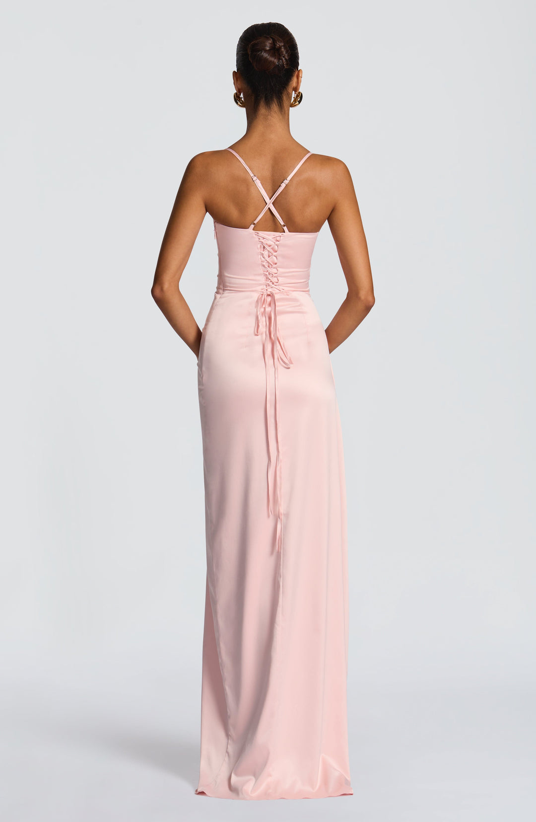 Helen | Satin Maxi Dress - Blush