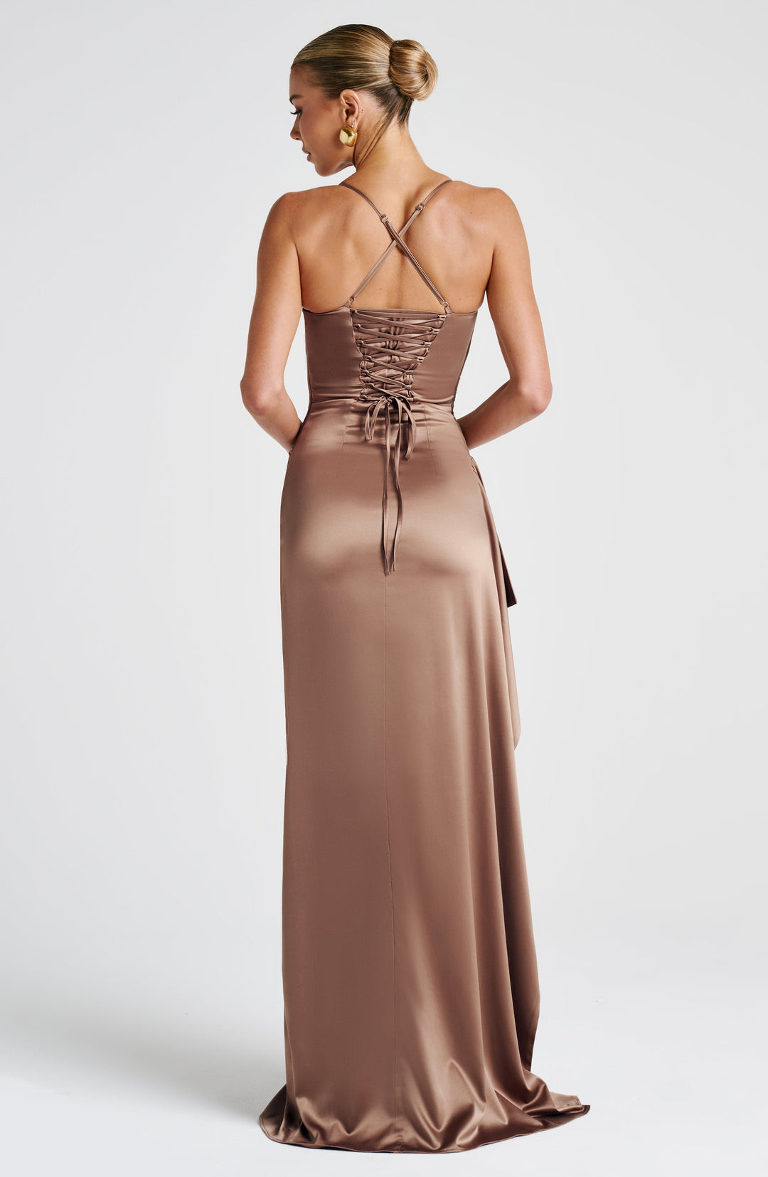 Helen | Satin Maxi Dress - Hazel