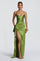 Helen | Satin Maxi Dress - Olive