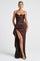 Helen | Satin Maxi Dress - Plum Brown