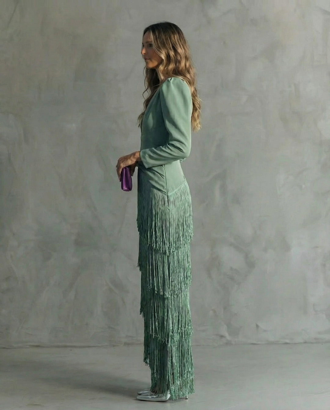 Clara | Fringe Sleeve Elegant Dress