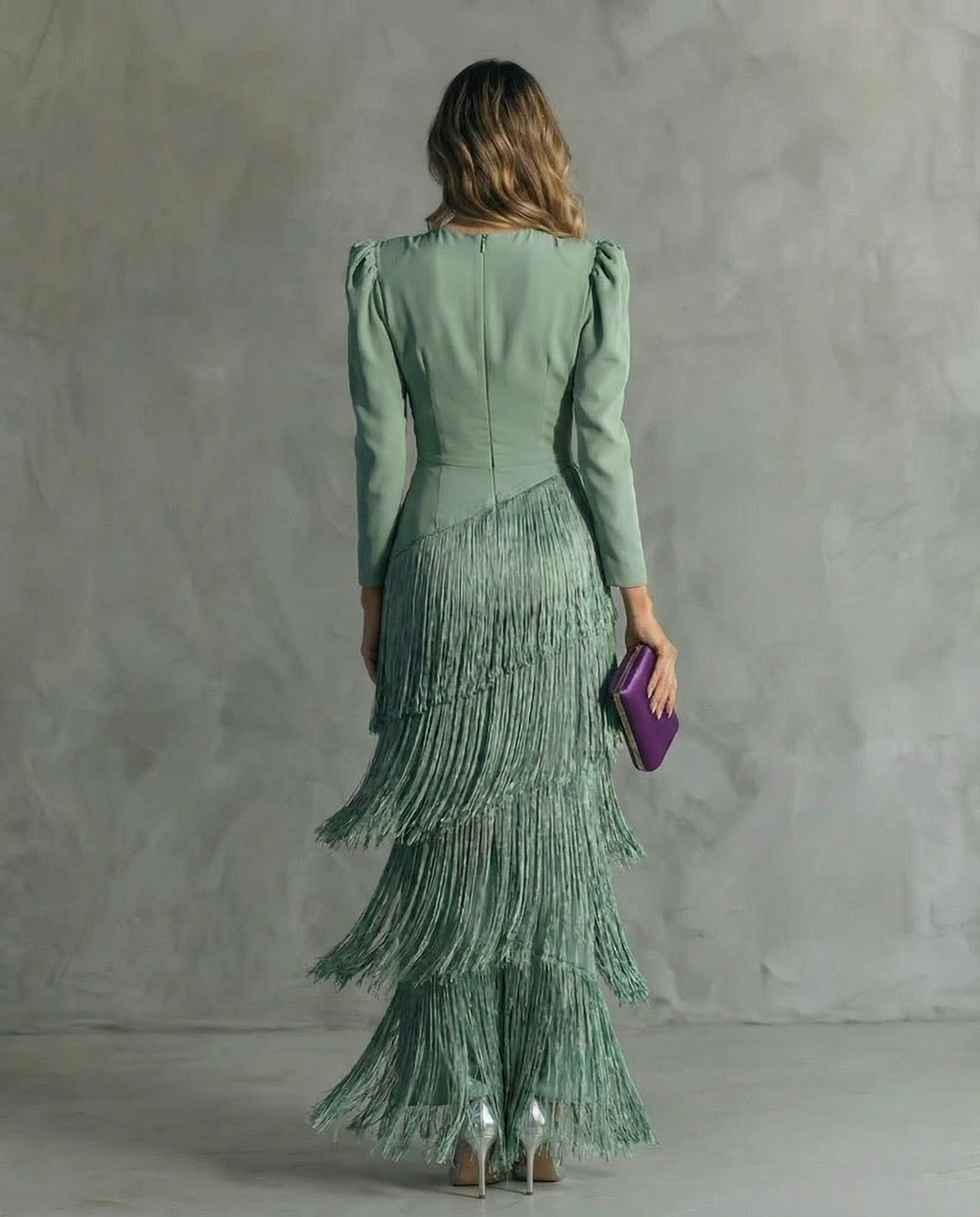 Clara | Fringe Sleeve Elegant Dress