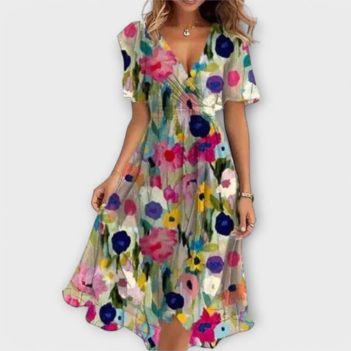 Avelia | Floral Wrap Midi Dress