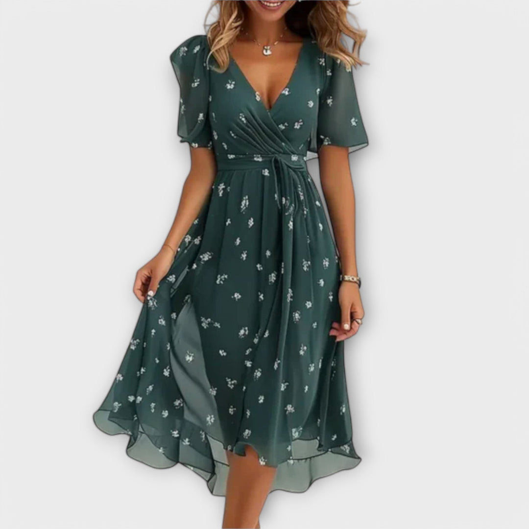 Isoide | Floral Wrap Midi Dress