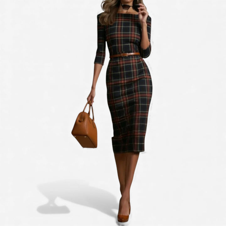 Madina - Heritage Check Midi Dress
