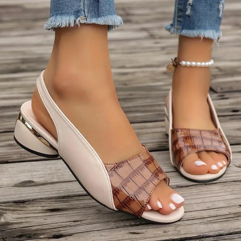Lucia | Croc-Print Comfort Sandals
