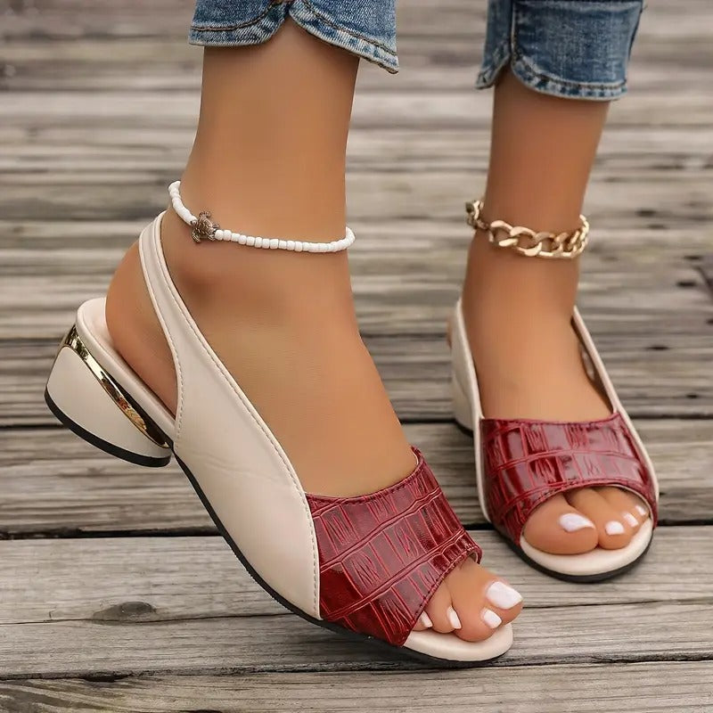 Lucia | Croc-Print Comfort Sandals
