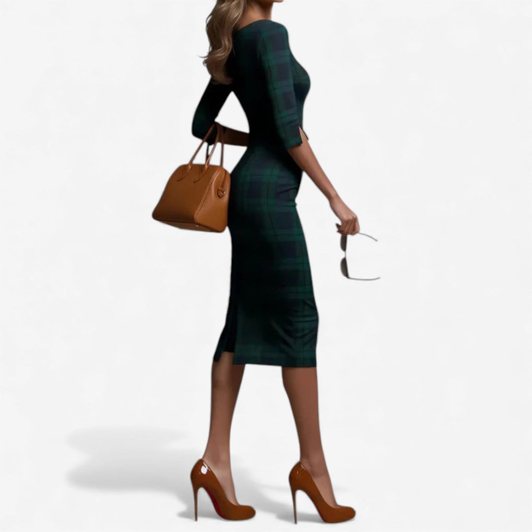 Madina - Heritage Check Midi Dress