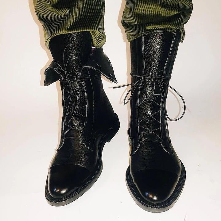Andrea - Lace-Up Heeled Boots