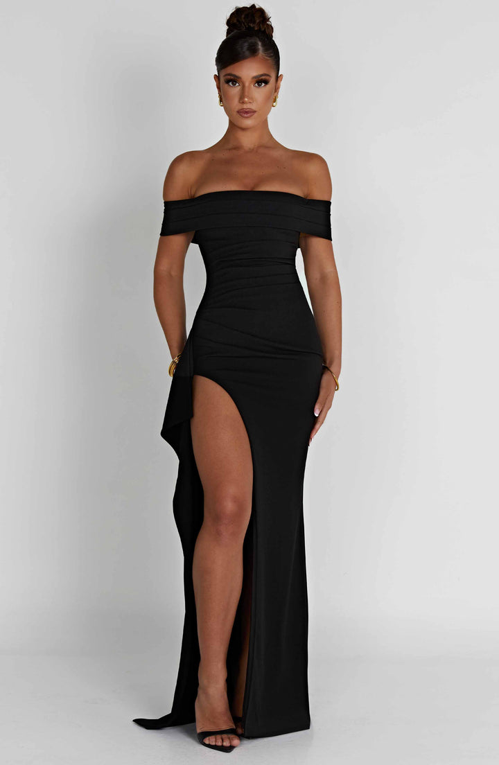 Joyce | Bardot Maxi Dress - Black