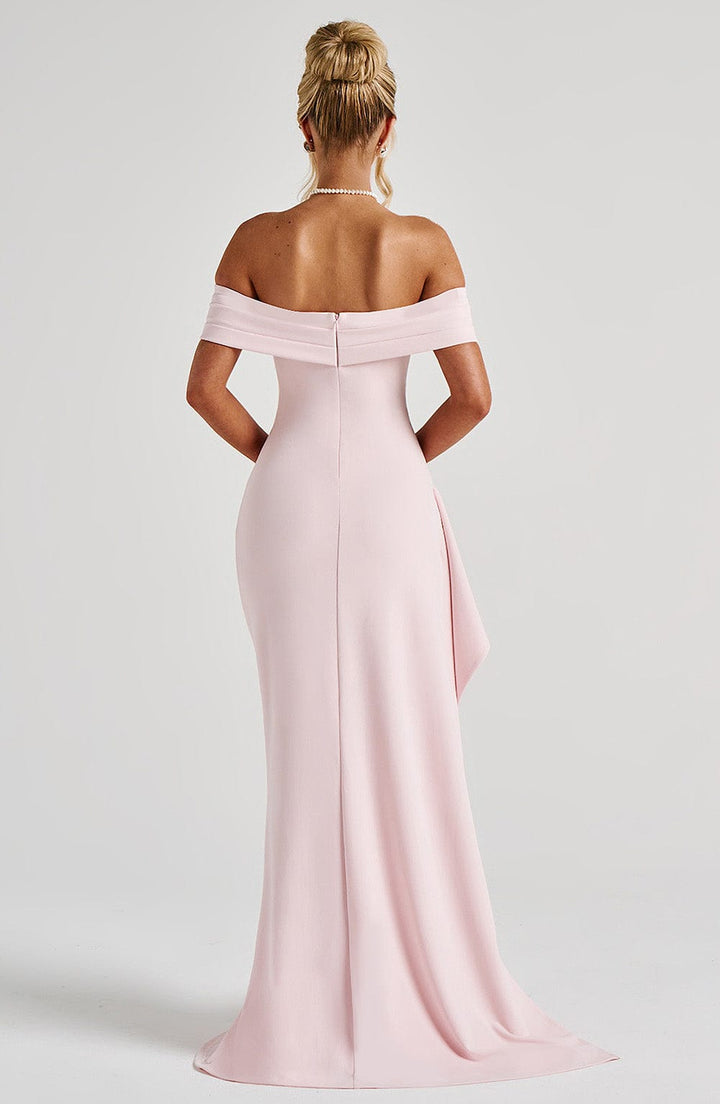 Joyce | Bardot Maxi Dress - Blush